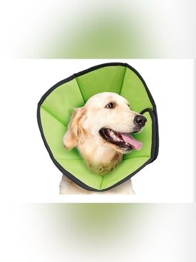 Dog Recovery Cone Soft Fabric E-Collar in Green size Large